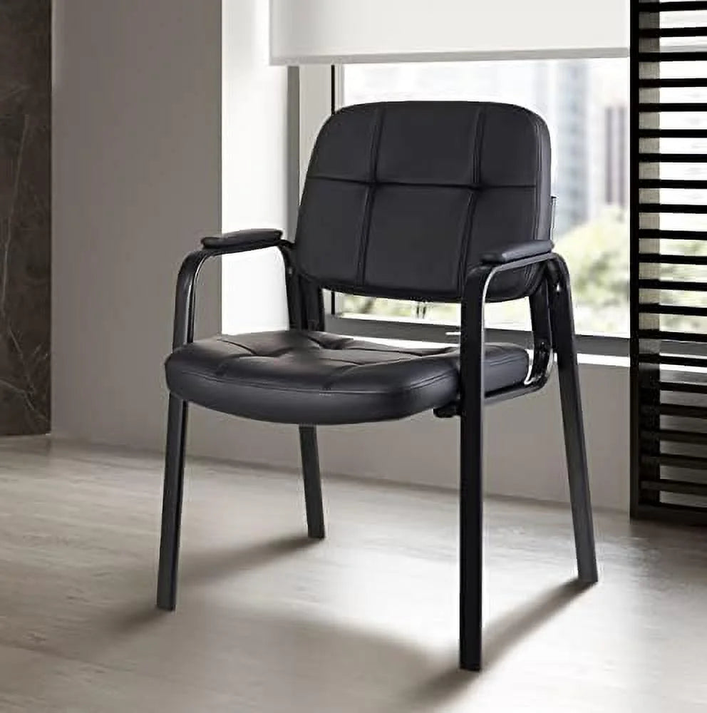 Black Bonded Leather Guest Chair 4 Pack F161