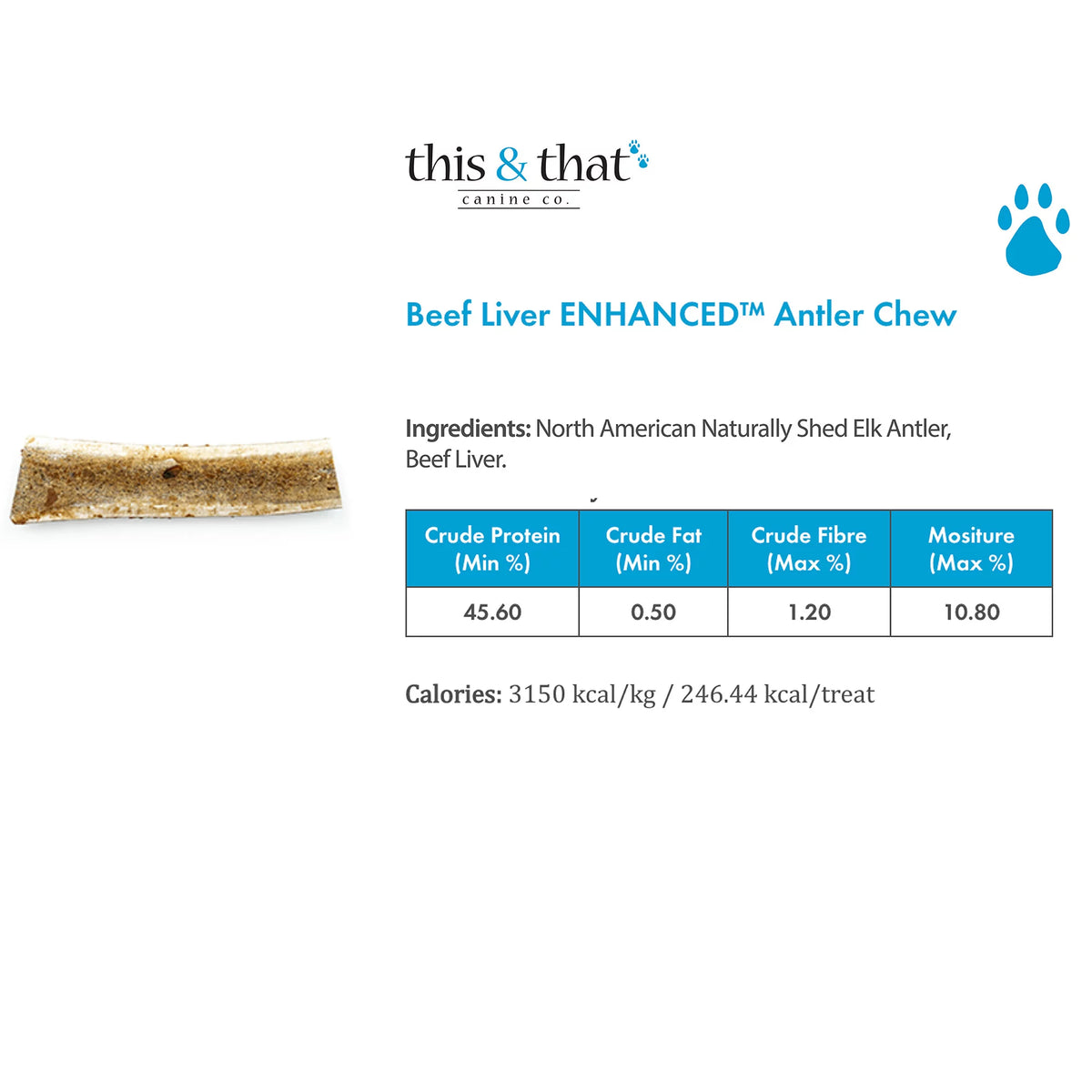 Large Grade A Split Elk Antler Dog Chew E8237