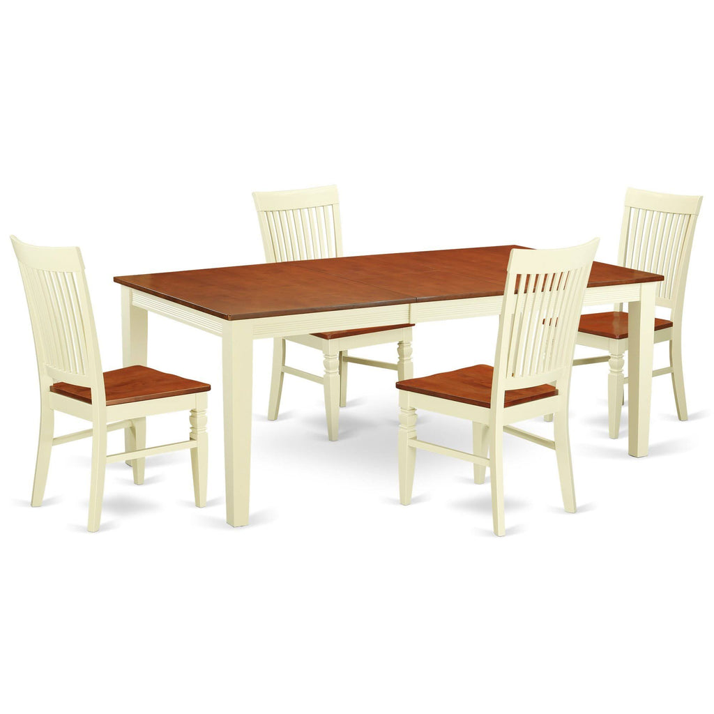 Black Wood Seat Chair with Slatted Back - Set of 2 K66599