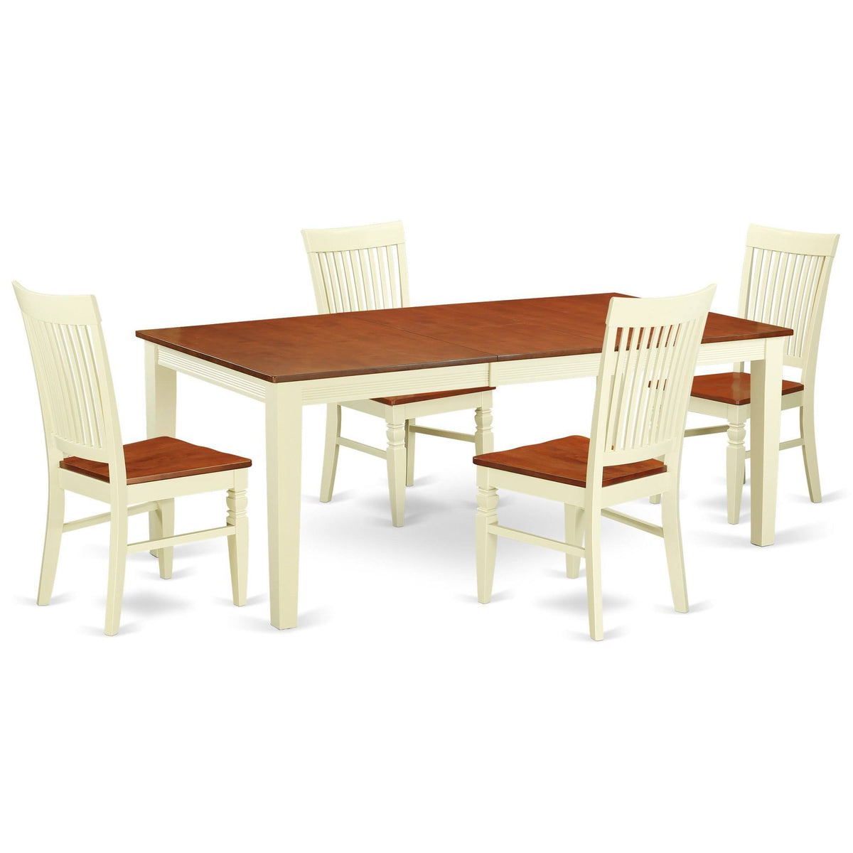 Black Wood Seat Chair with Slatted Back - Set of 2 K66599