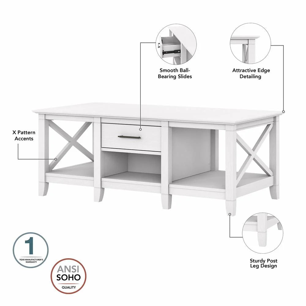 Pure White Oak Coffee Table with End Tables F46148