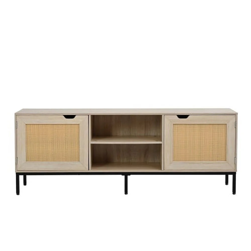 Rattan TV Stand with 2 Rattan Doors K5017