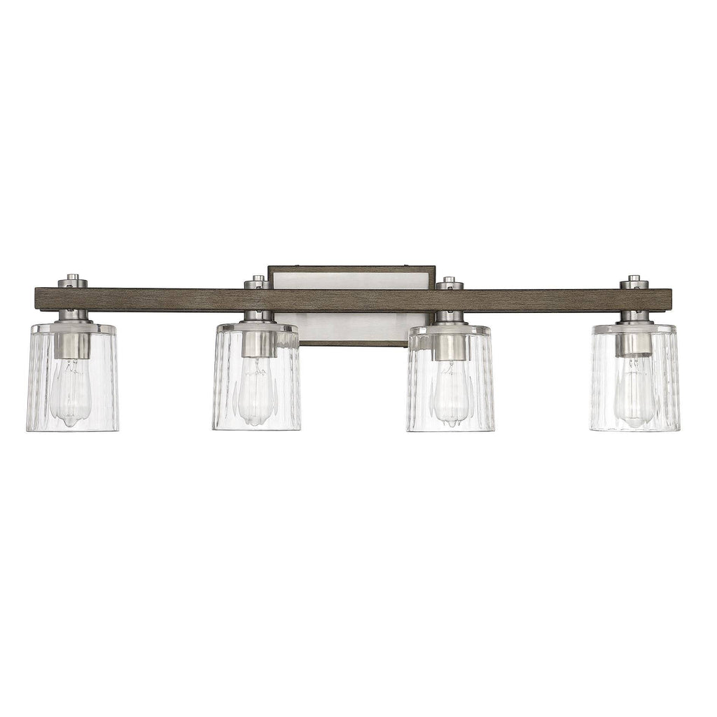 4 Light Bath Bar Satin Nickel/Gray H5115