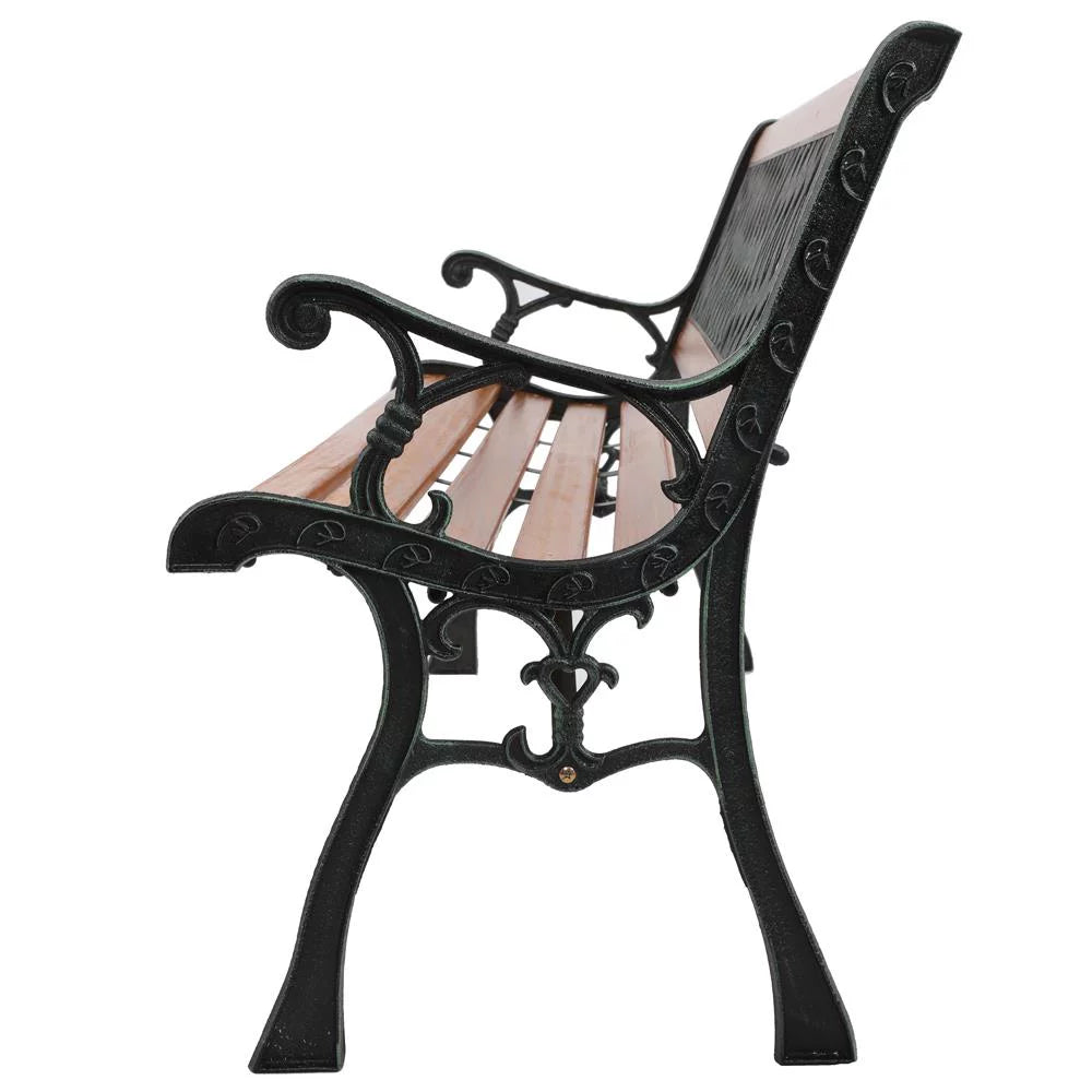 49" Rust Resistant Hardwood Cast Iron Park Bench Y852