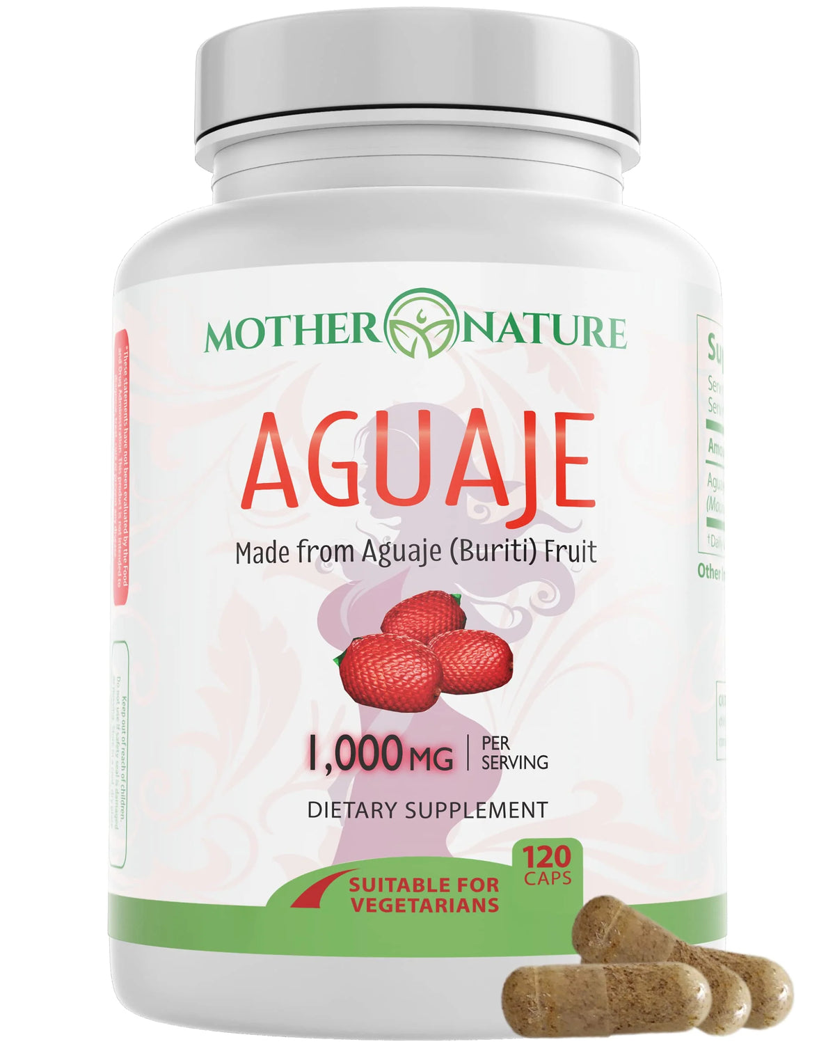 Aguaje Capsules 1000mg 120 Vegan Non-GMO B68258