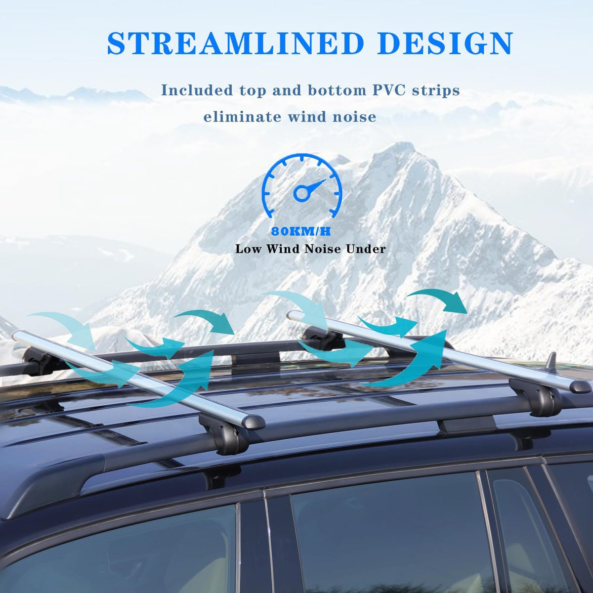 52" Adjustable Aluminum Roof Rack Cross Bars with 4 Locks F579213