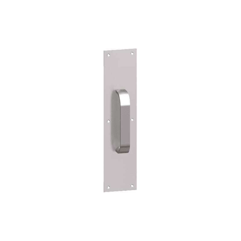 Satin Chrome Rounded Bevel Square Corner Pull Plate K8124