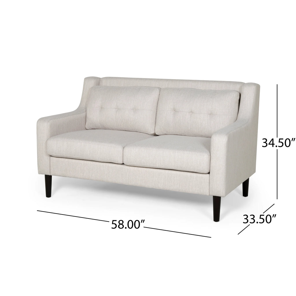 Beige Fabric Upholstered Loveseat Z80094
