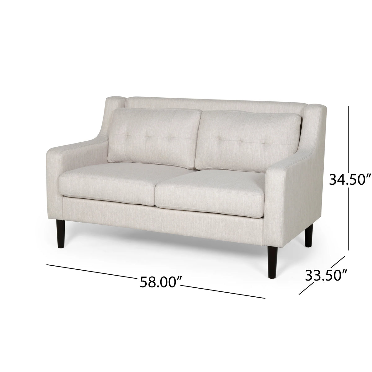 Beige Fabric Upholstered Loveseat Z80094