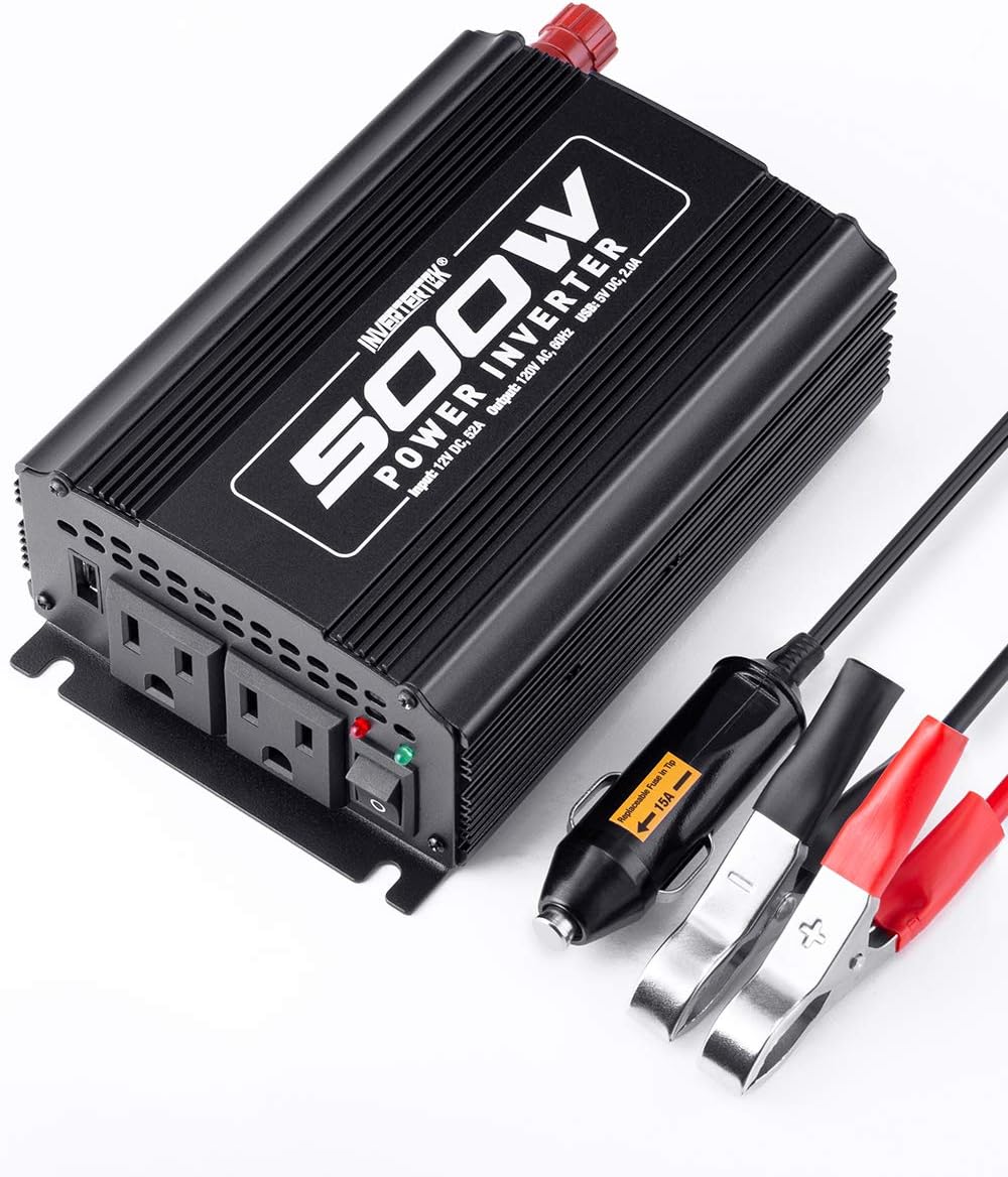 500W Car Power Inverter DC 12V to AC 110V with USB Ports D422