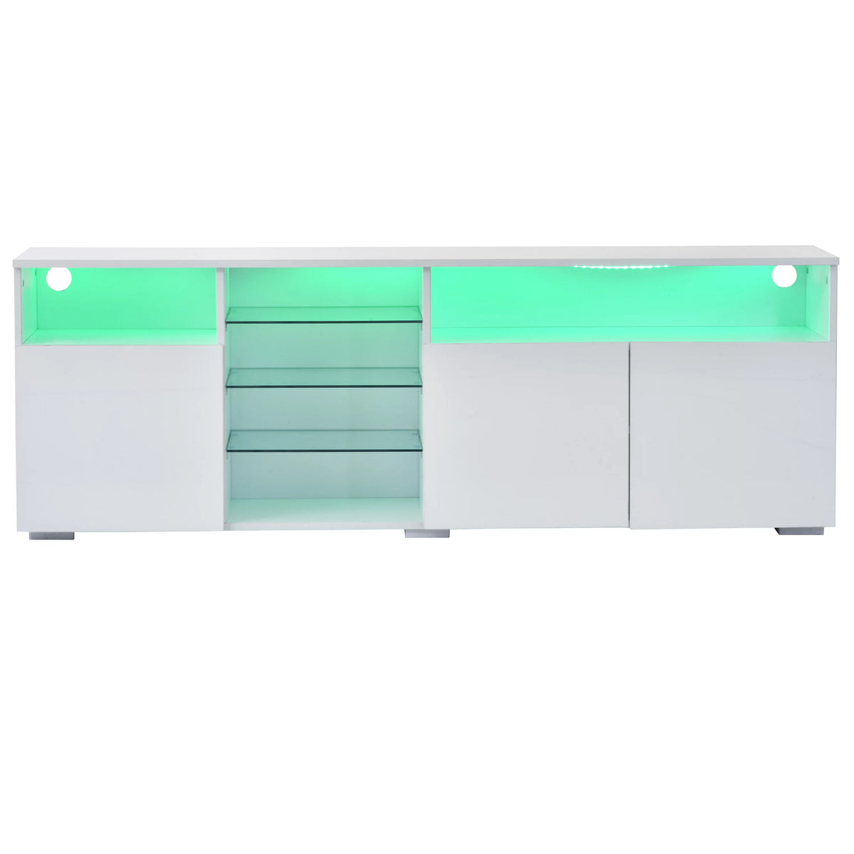 White High Gloss TV Cabinet with LED Lights Y6886