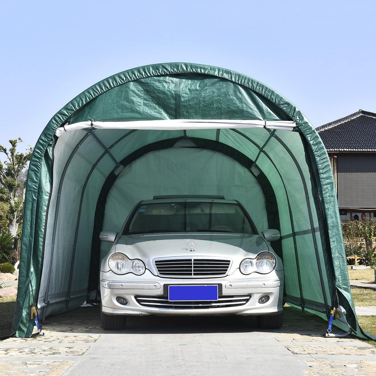 10x15x8ft Portable Heavy Duty Carport, Gray V52584