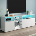 White High Gloss TV Cabinet with LED Lights Y6886
