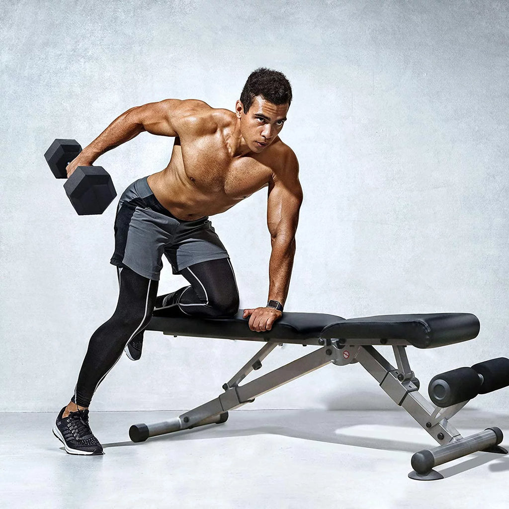 Rubber Hex Dumbbell 5-60 Lbs with Metal Handle A230969