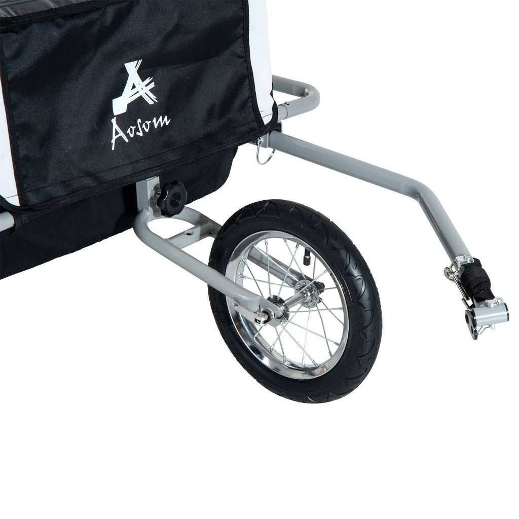 2in1 Double Child Bike Trailer and Stroller - Black T119