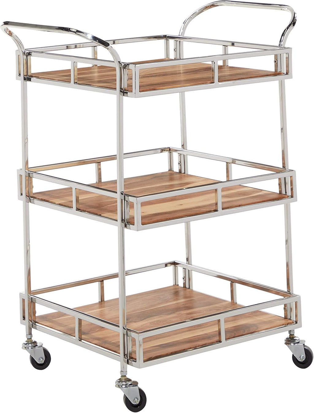 Multi Colored Stainless Steel Bar Cart U745878