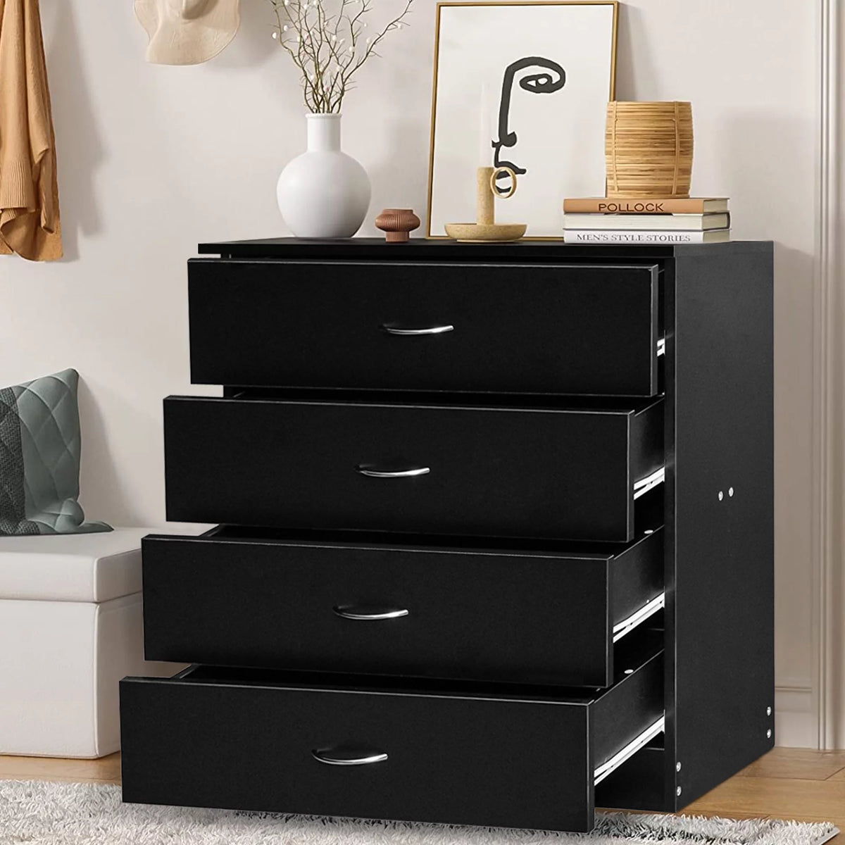 Black 4 Drawer Dresser E111084