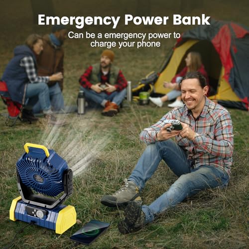 30000mAh Rechargeable Oscillating Camping Fan with LED Lantern C41917