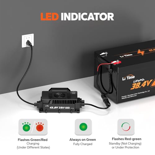 36V 50Ah LiFePO4 Battery with 43.8V 25A Charger Q2764