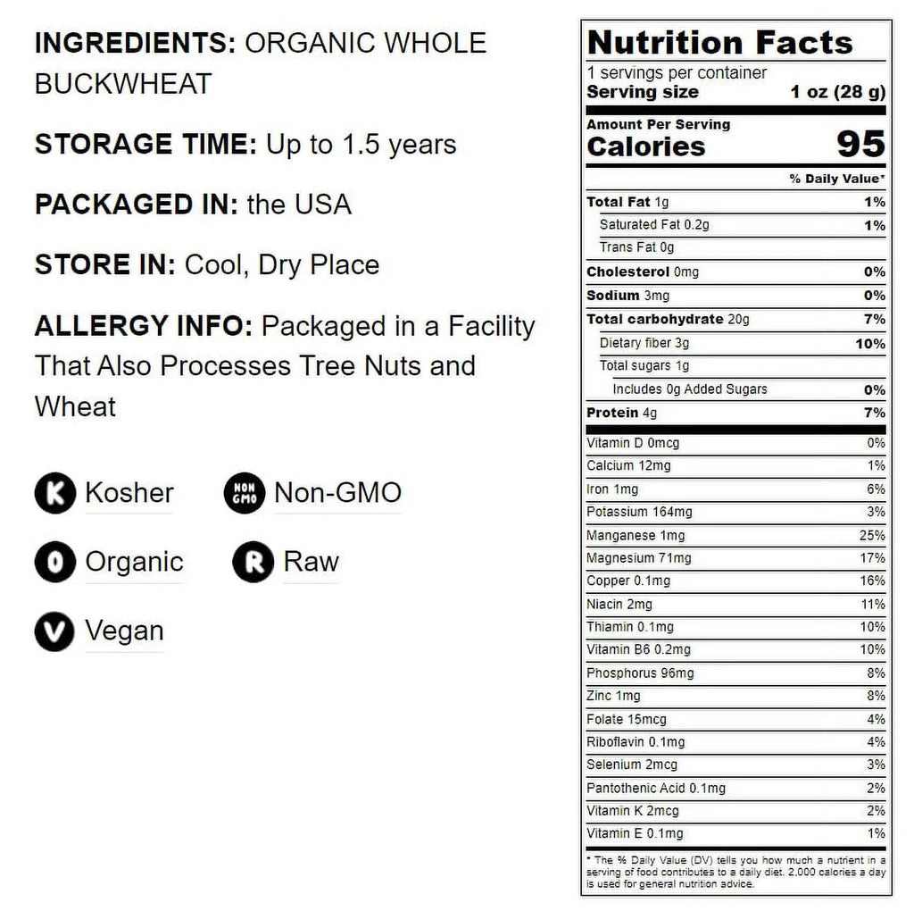 Organic Whole Grain Buckwheat Flour, 4 Pounds U8664