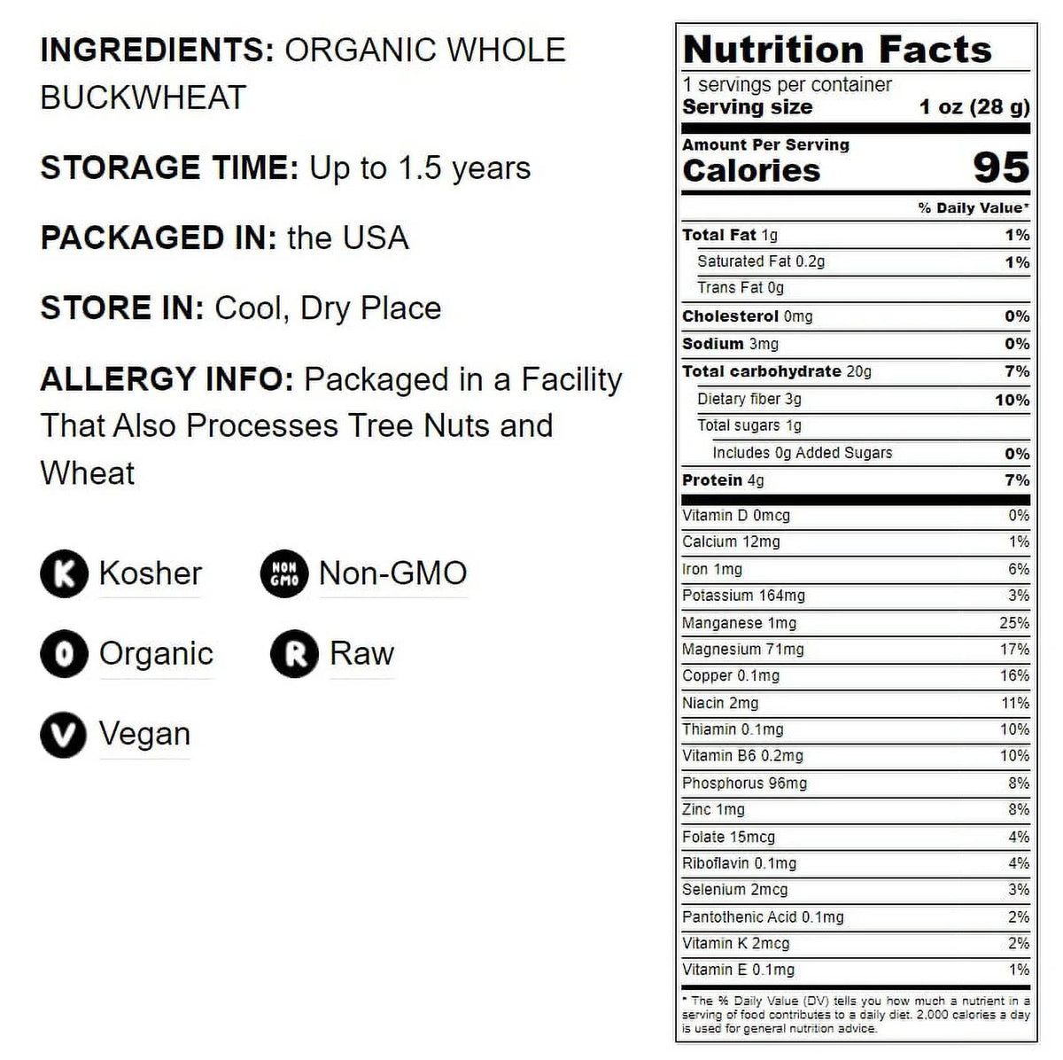 Organic Whole Grain Buckwheat Flour, 4 Pounds U8664