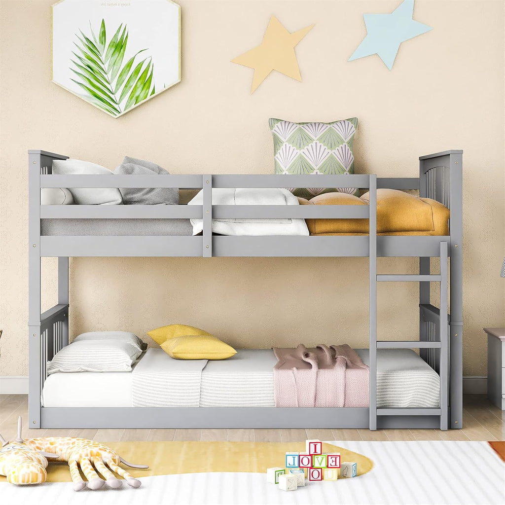 Gray Twin over Twin Wood Bunk Bed Frame C676
