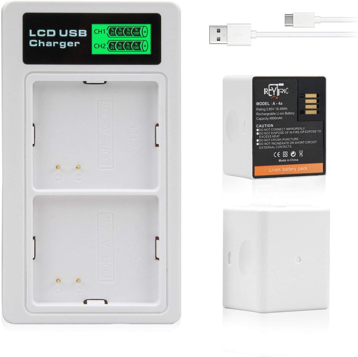 2-Pack Rechargeable Batteries and LCD Dual Charger for Arlo Camera X95479