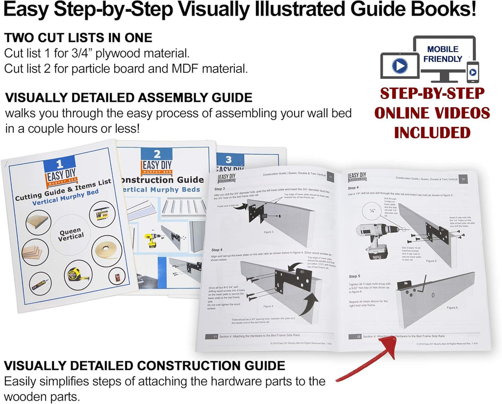 Full Size Murphy Bed Hardware Kit E2531
