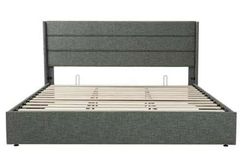 Queen Size White Velvet Upholstered Platform Bed with Storage W60169