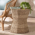 Natural Brown Seagrass End Table E973