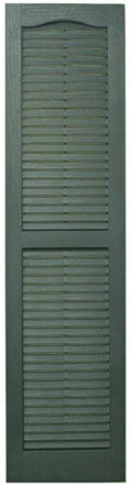 Green Pine Louvered Vinyl Exterior Shutters 2-Pack B5485