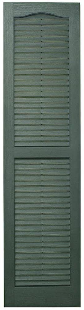 Green Pine Louvered Vinyl Exterior Shutters 2-Pack B5485
