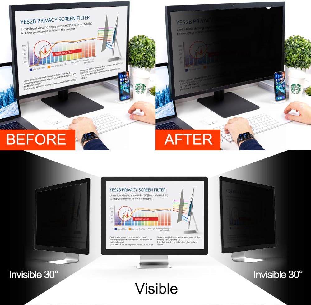 20 Inch Monitor Privacy Screen Filter for 4:3 Widescreen Display, Pack of 2 Y171