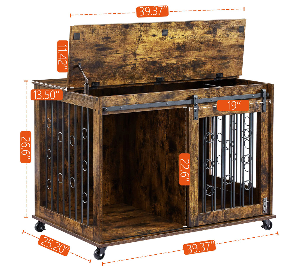 39" Dog Crate with Partition and Sliding Door H32846