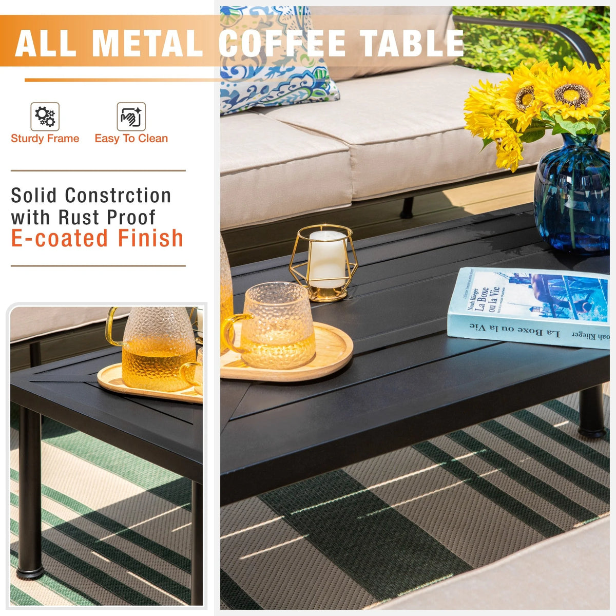 Beige Metal Patio Furniture Set M170936