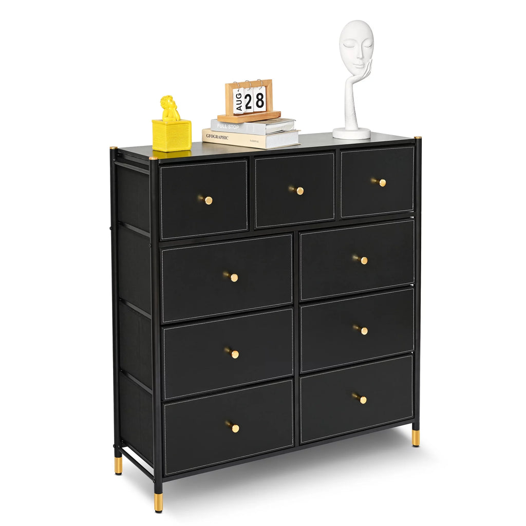 Black 9 Drawer Dresser Storage Organizer P661559