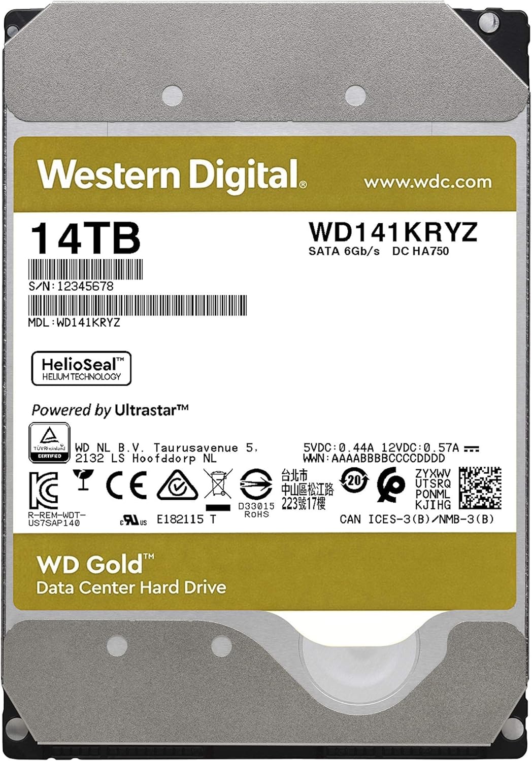 14TB Enterprise Class Internal Hard Drive SATA 6 Gb/s 7200 RPM 512 MB Cache 3.5 K572582