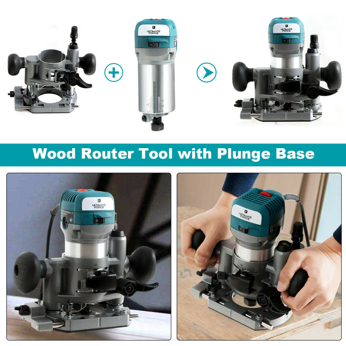 1.25HP Variable Speed Palm Router with Plunge Base M259