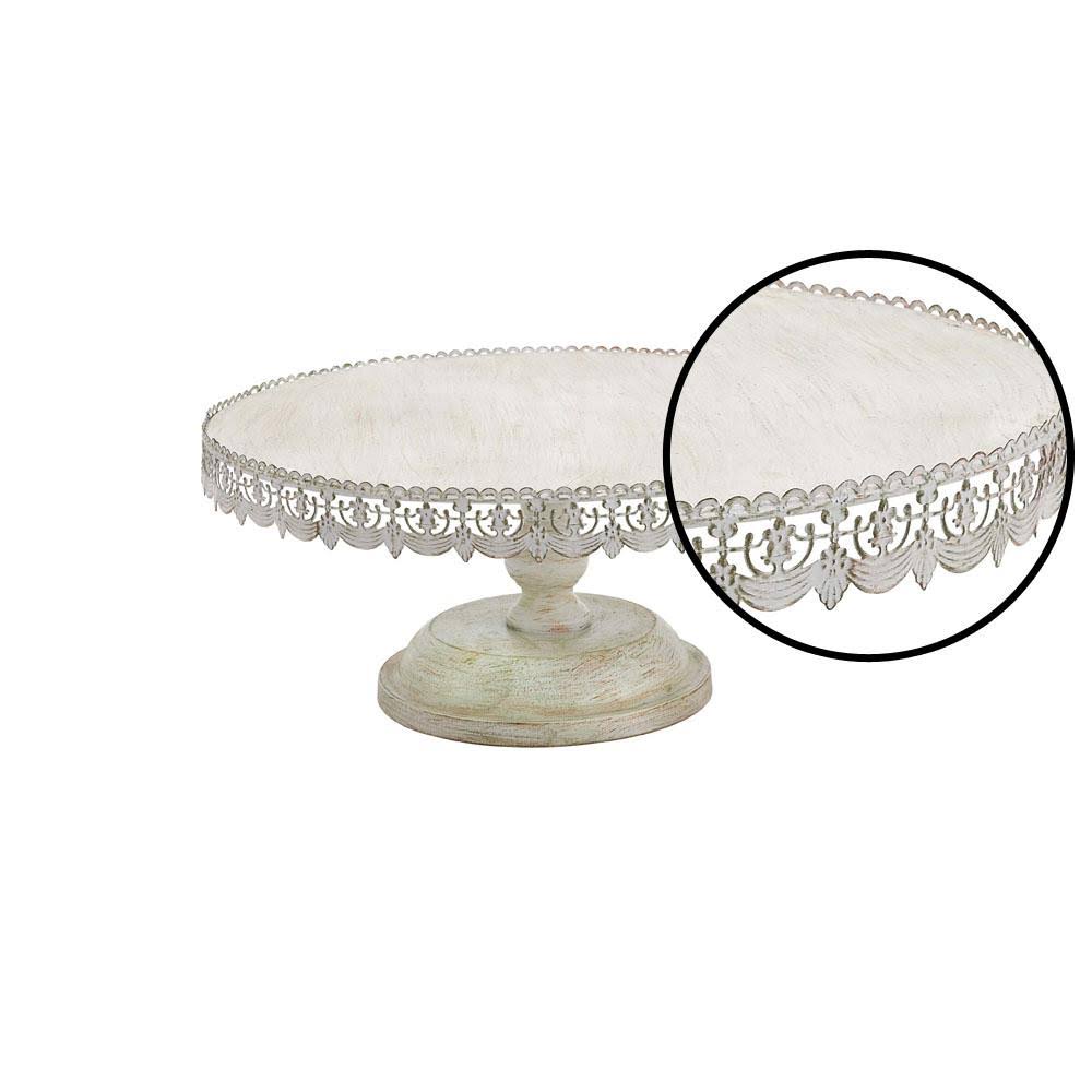 Brown White Metal Cake Stand C194472