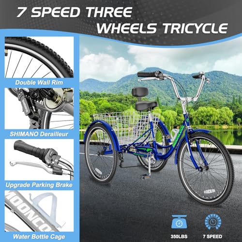 7 Speed 3 Wheel Bicycle with Shopping Basket M32570