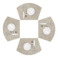 Round Table Placemats Set of 4 Non Slip Heat Resistant Woven Vinyl Metallic Golden Table Mats O317093