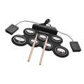 Compact USB Silicon Drum Set with 7 Drum Pads Drumsticks Foot Pedals L116