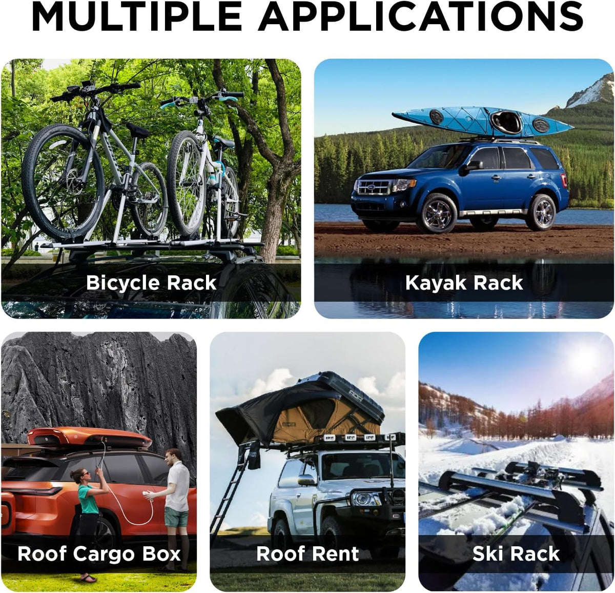 52" Adjustable Aluminum Roof Rack Cross Bars with 4 Locks F579213