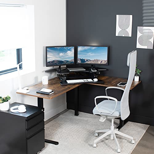 43 inch Electric Height Adjustable Stand Up Desk Converter Black D7827