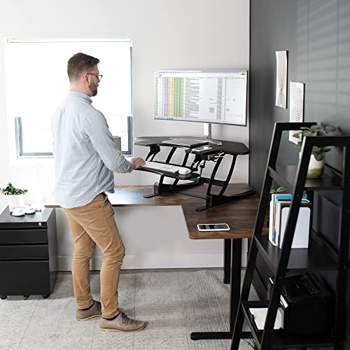 43 inch Electric Height Adjustable Stand Up Desk Converter Black D7827