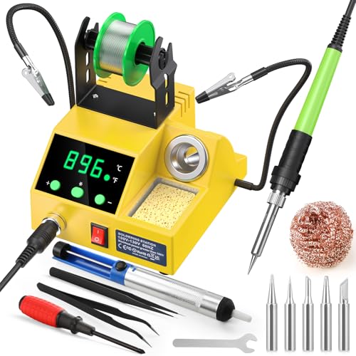 100W Digital Display Soldering Iron Station Kit with 2 Helping Hands L914