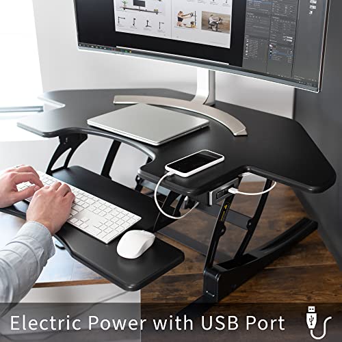 43 inch Electric Height Adjustable Stand Up Desk Converter Black D7827