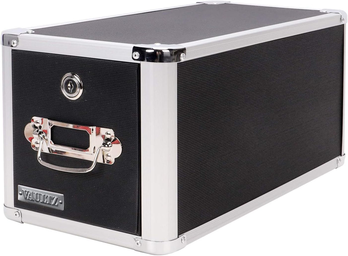 Locking CD File Cabinet, 4 Drawers, Black U20362