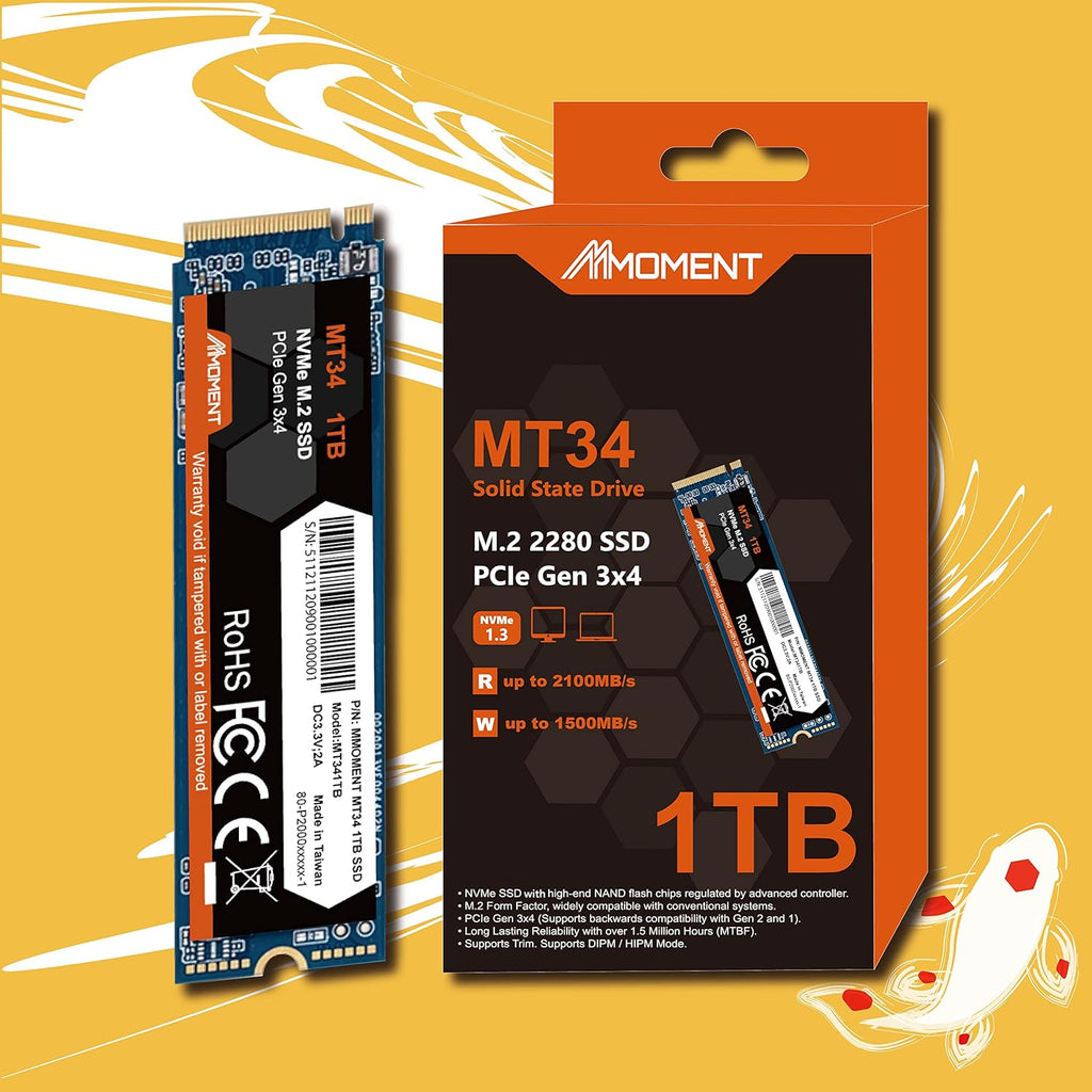1TB NVMe M.2 2280 PCIe Gen 3x4 Internal Solid State Drive V5489