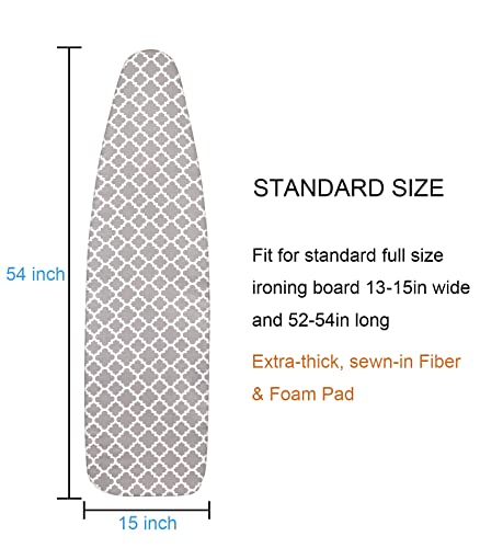 Extra-Wide Ironing Board Cover and Pad Replacement with Elasticized Edge 18" x 49" Y304774